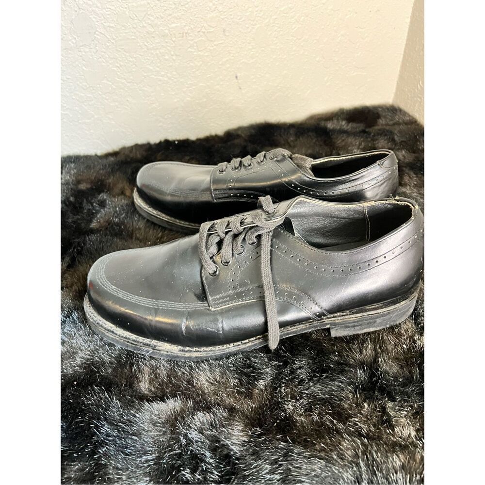 Honchos Mens Derby Work Shoes Black  Lace Up Oil Resistant Round Toe 8 D